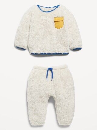 Cozy Unisex Sherpa Pocket Sweatshirt &amp; Sweatpants Set for Baby | Old Navy (US)