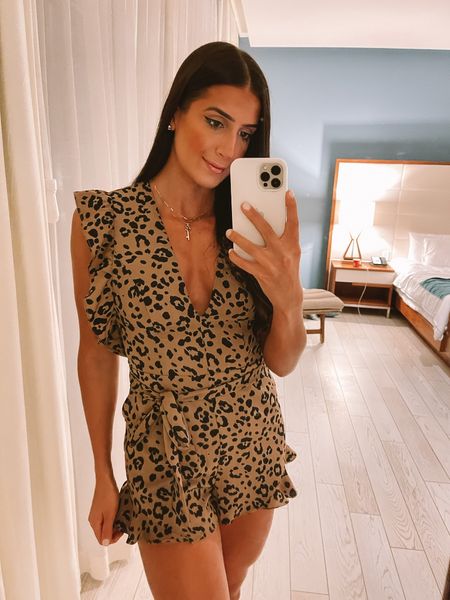 Summer outfit ideas - cheetah romper - cute summer rompers - revolve find - revolve romper - ruffles - casual outfit ideas - vacation outfits - styling tips - summer fashion inspo

#LTKstyletip #LTKSeasonal #LTKFind