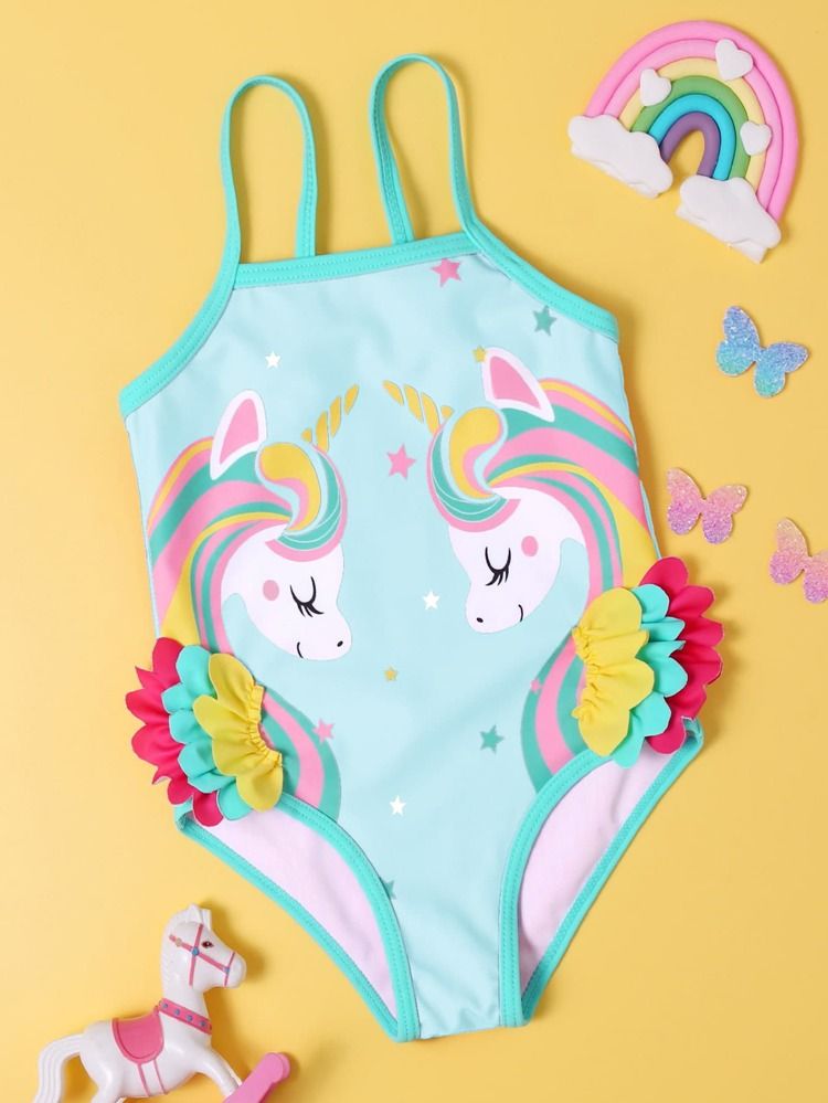 Toddler Girls Unicorn Print One Piece Swimsuit | SHEIN