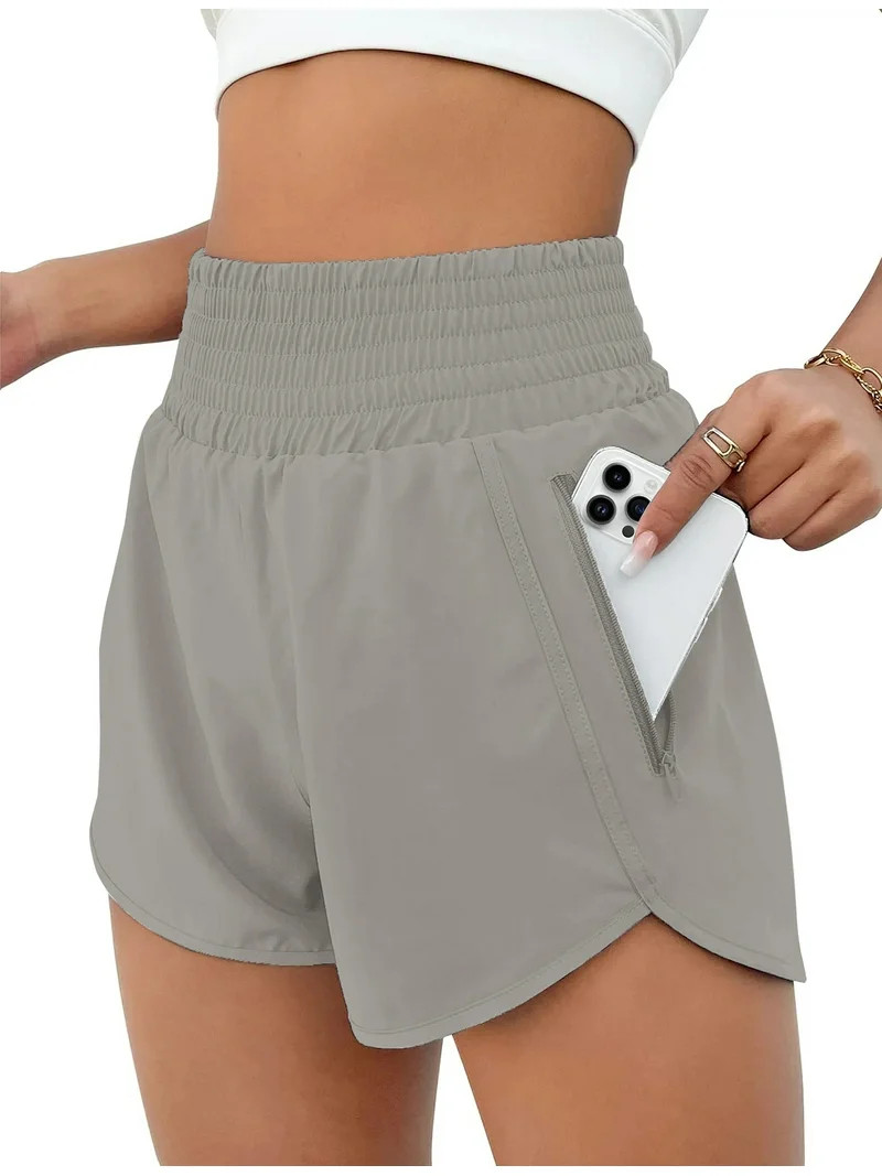Rosvigor Womens Athletic Shorts High Waisted Running Shorts Gym Workout Shorts with Pockets | Walmart (US)