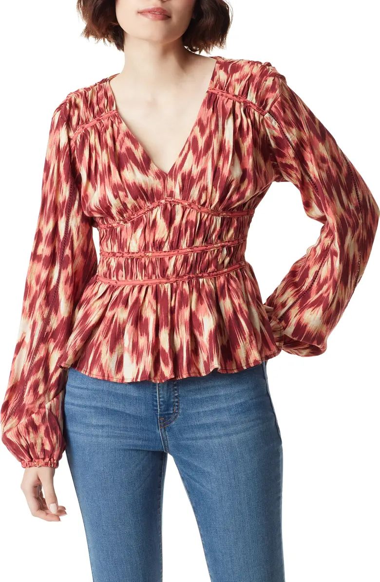 Evie Ikat Print Peplum Blouse | Nordstrom