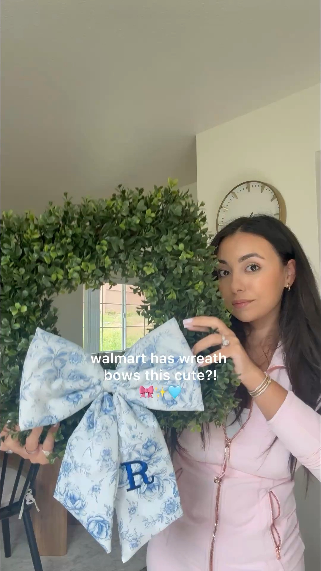 the walmart wreath bow your front door needs this spring 🩵✨

#LTKSeasonal #LTKdayinmylife #LTKHome