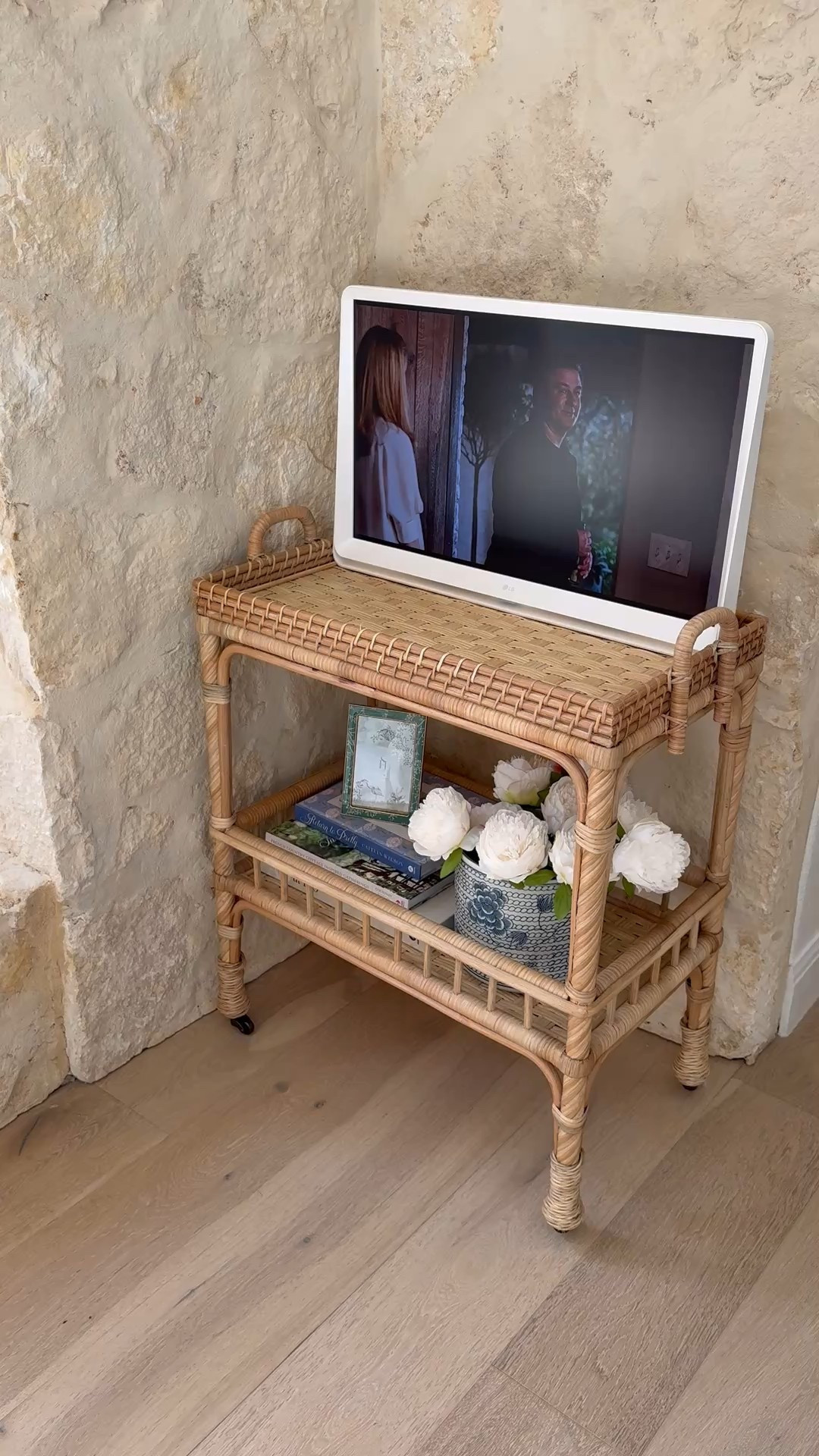 Very cute TV cart situation