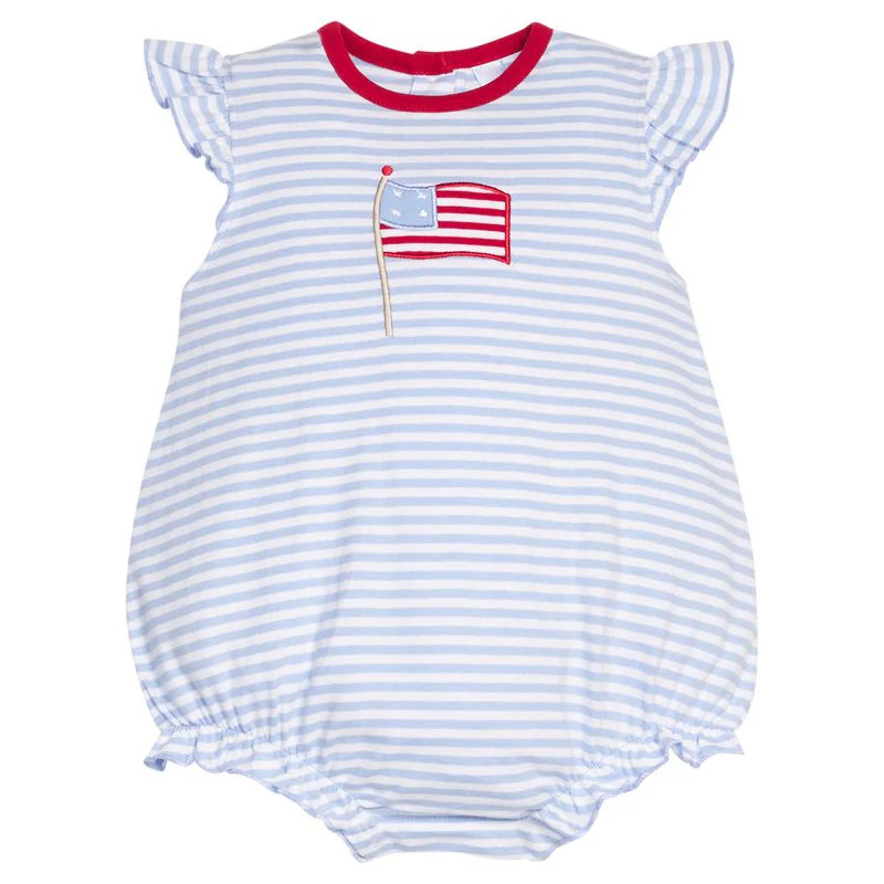 Little English Applique Tilly Bubble- Flag | JoJo Mommy