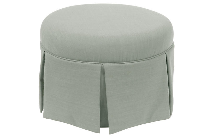 Liza Skirted Ottoman, Mist | One Kings Lane