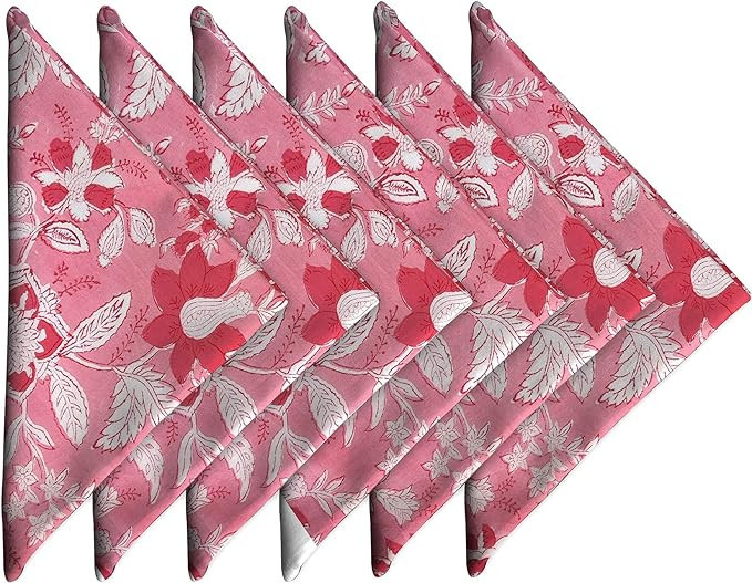 Craftbot Cotton Dinner Napkins 18x18 inches - Washable Cloth Napkins Set of 6 - Everyday Use or D... | Amazon (US)