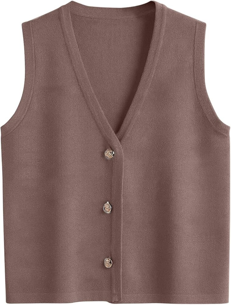 LILLUSORY Vest Tops for Women 2026 Summer Outfits Striped Sweaters Button Up Casual Blouses Jacke... | Amazon (US)