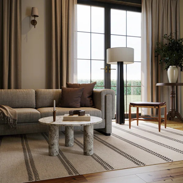 Nate Berkus York Striped Wool Cozy Area Rug | Wayfair North America
