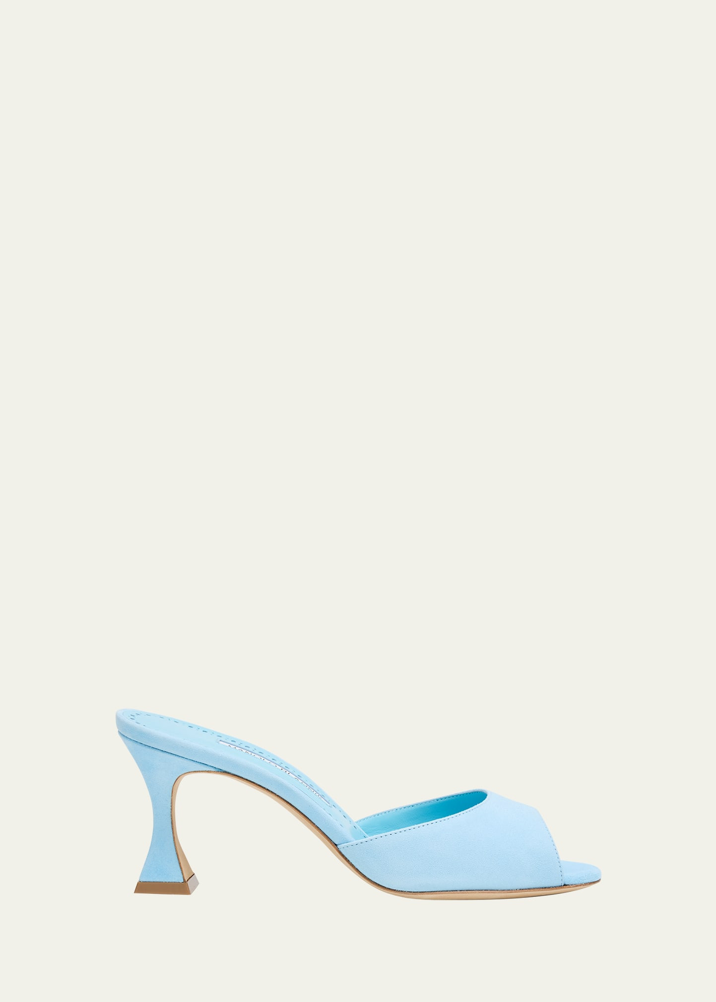 Manolo Blahnik 70mm Jadaron Suede Pedestal Mules | Bergdorf Goodman