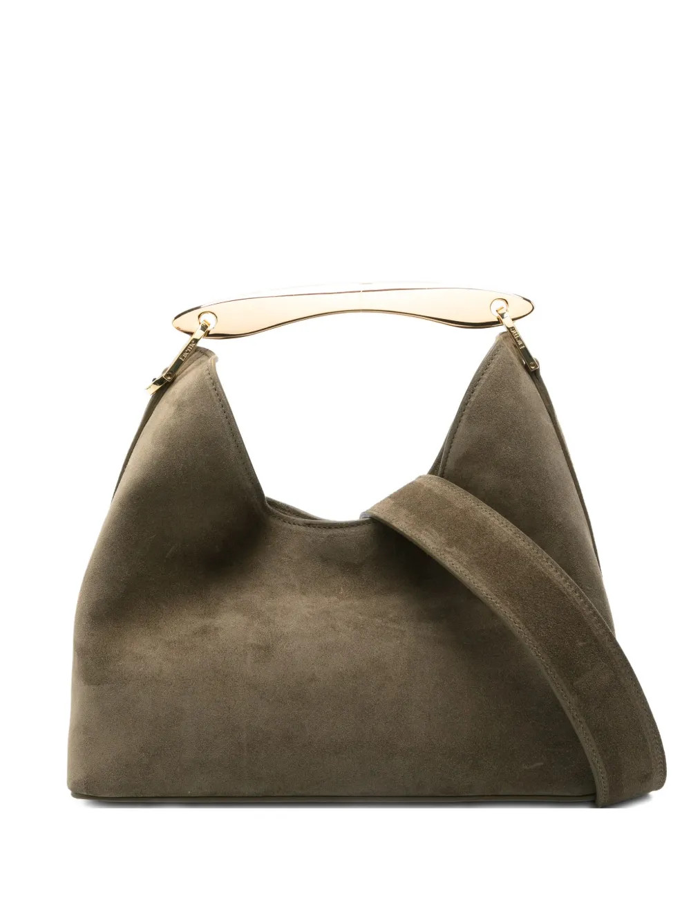 Elleme Boomerang curved-handle suede tote bag - Green | Farfetch Global