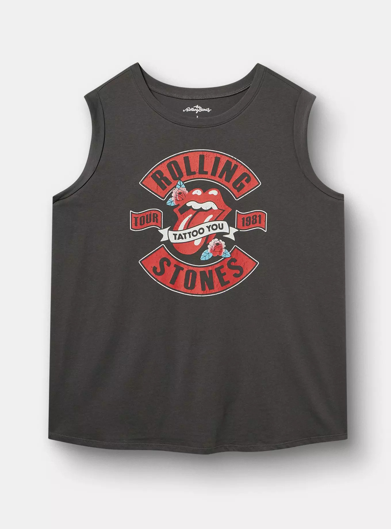 Rolling Stones Cotton Roll Sleeve Muscle Tank | Torrid (US & Canada)
