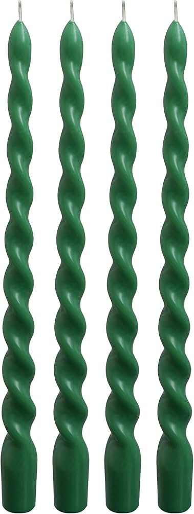 Viyffo Spiral Taper Candles 12 Inch Dark Green Set of 4 Unscented, Dripless, Smokeless Tapered Ca... | Amazon (US)