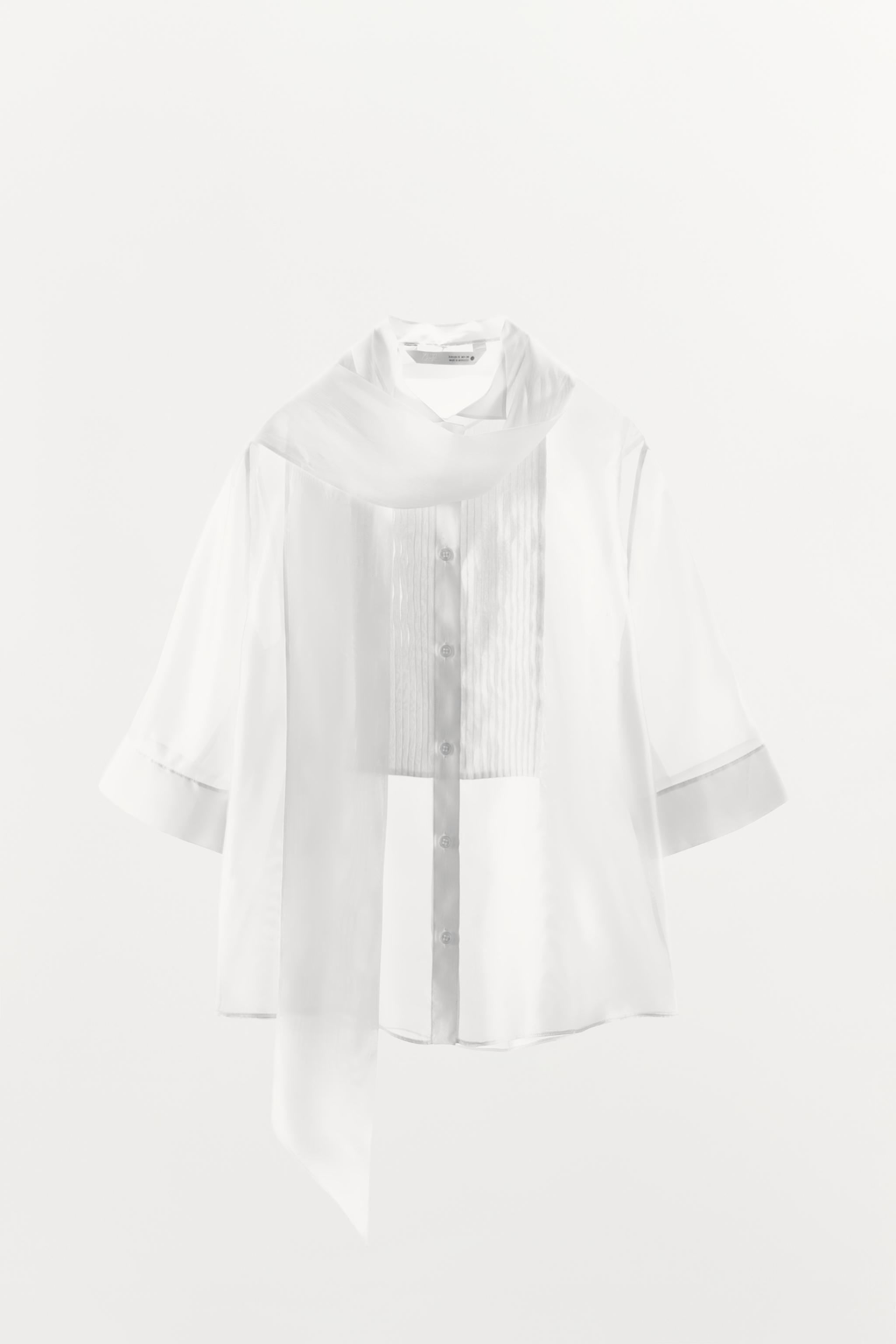 ZW COLLECTION SHORT SLEEVE TIE SHIRT | Zara US
