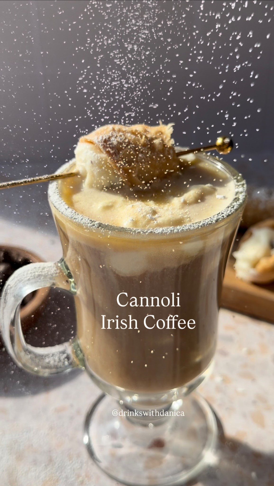 Cannoli Irish Coffee

Follow me on instagram and TikTok @drinkswithdanica for this recipe and more 