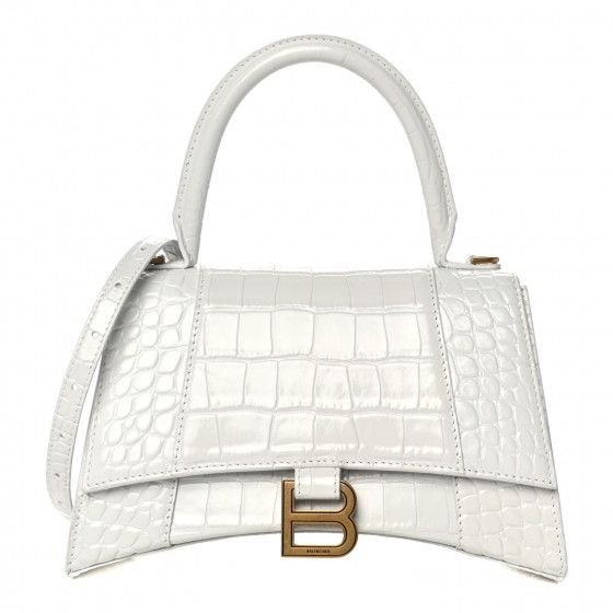 BALENCIAGA

Calfskin Crocodile Embossed Small Hourglass Top Handle Bag White | Fashionphile