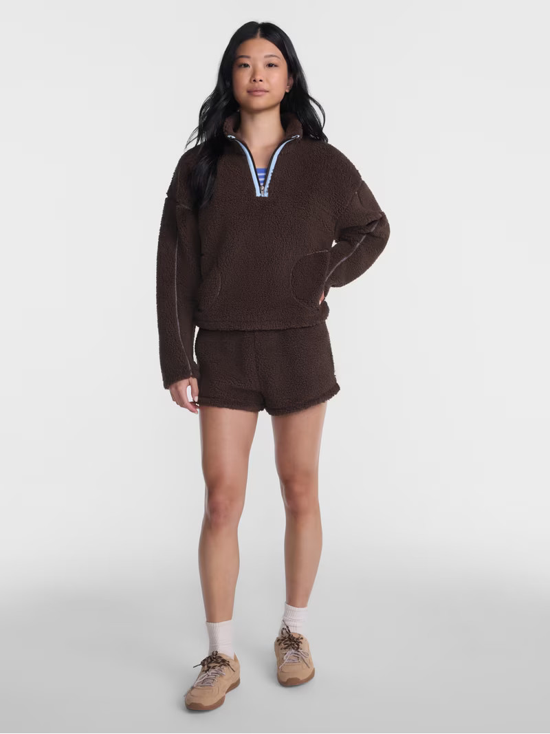 No Boundaries Faux Shearling Plush Shorts, 2.5'' Inseam, Women's XXS-XXL | Walmart (US)
