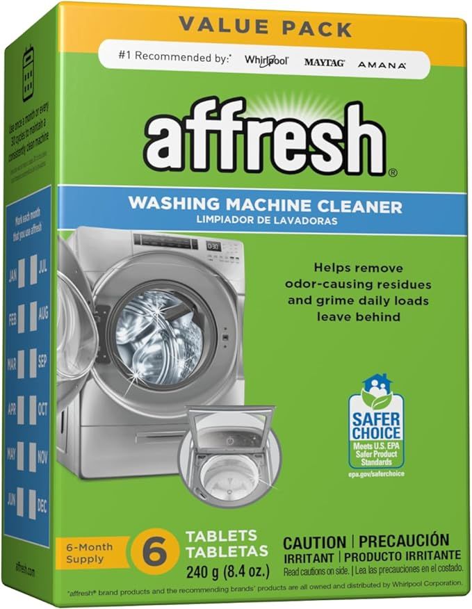 Affresh Washing Machine Cleaner, 6 Month Supply, Cleans Front Load and Top Load Washers, Includin... | Amazon (US)