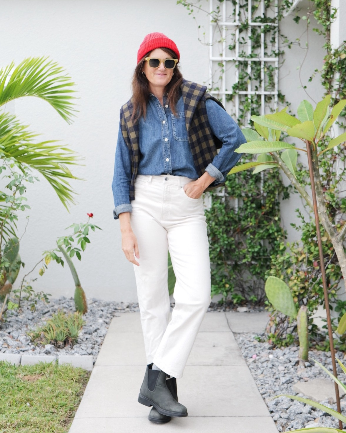 Plaid cardigan: medium
Denim button up: small
Way high Everlane jeans: 26L
Blundstone dress boots 


#LTKmomlife #LTKootd #LTKOver40