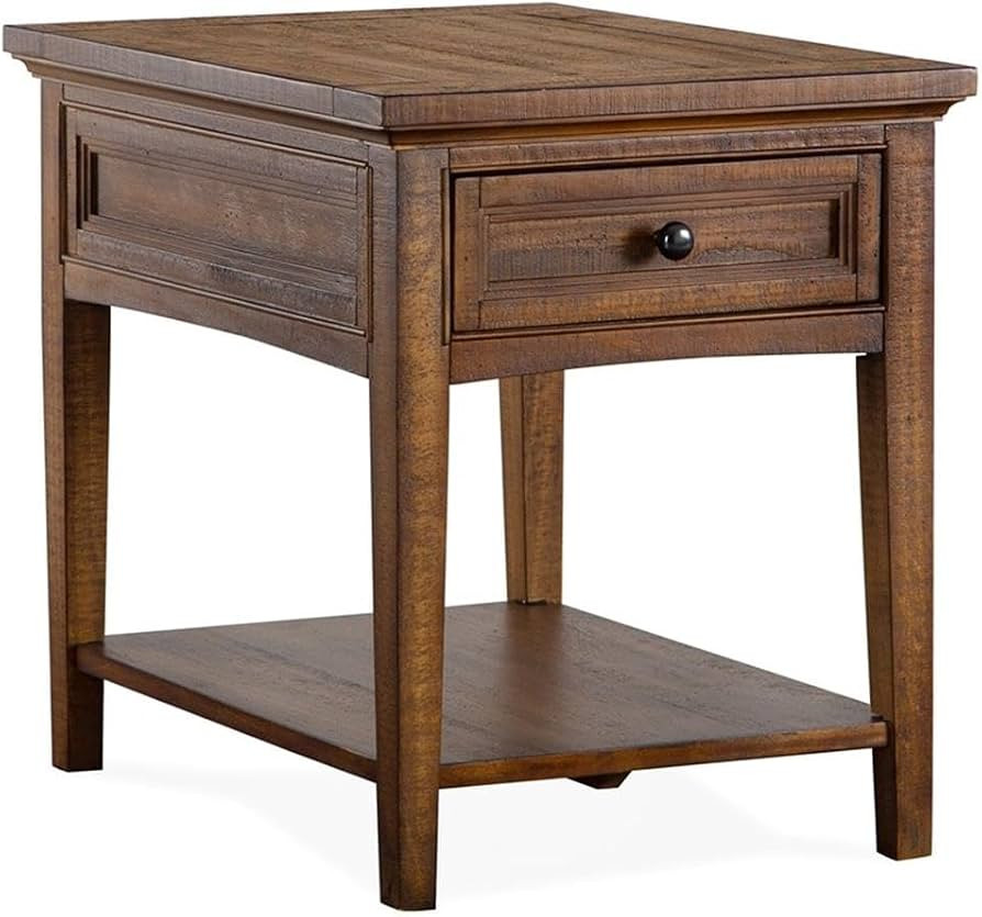 BOWERY HILL Traditional Rectangular End Table, Toasted Nutmeg Finish, 24" H x 20" W x 26" D, Soli... | Amazon (US)