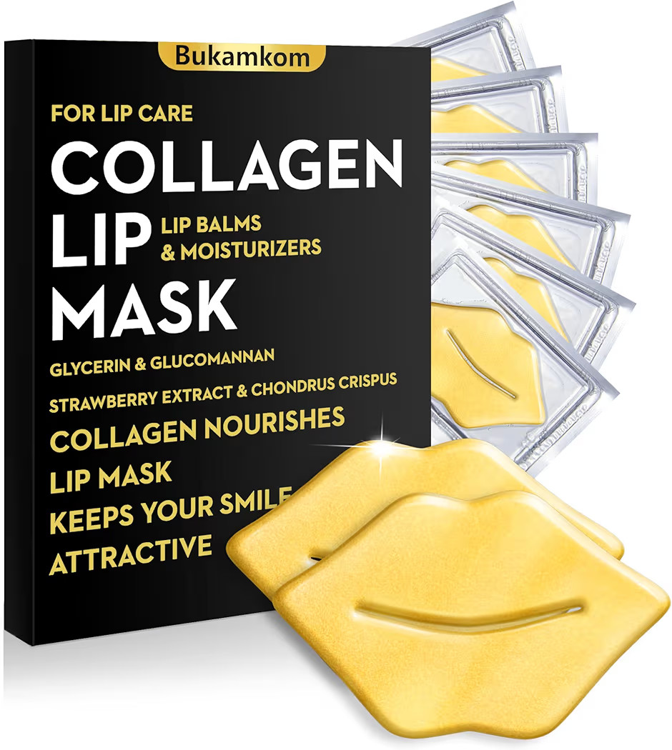 Collagen Lip Mask Patches Golden Sheets 20 Pack,24k Gold Overnight Lips Masks Moisturized Lips,So... | Amazon (US)