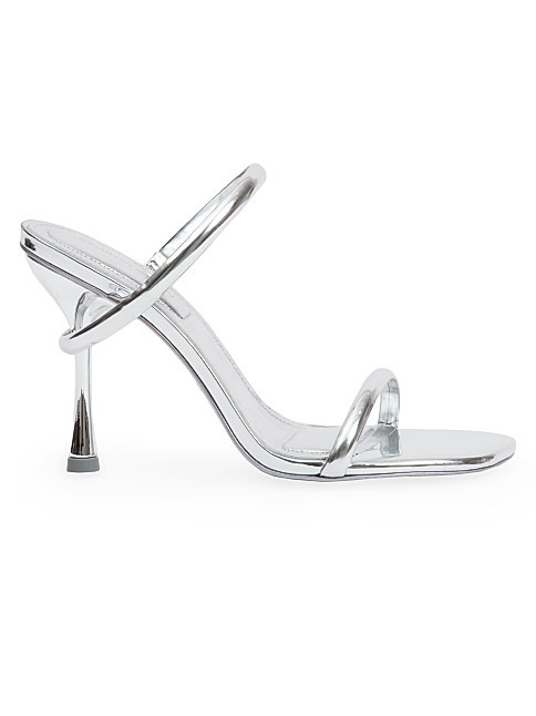 Siren Bombe 95MM Metallic Leather Stiletto Sandals | Saks Fifth Avenue