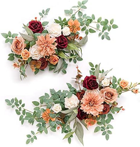 Ling's moment 2pcs Artificial Floral Swags Centerpieces, Wedding Flower Greenery Arrangements for... | Amazon (US)