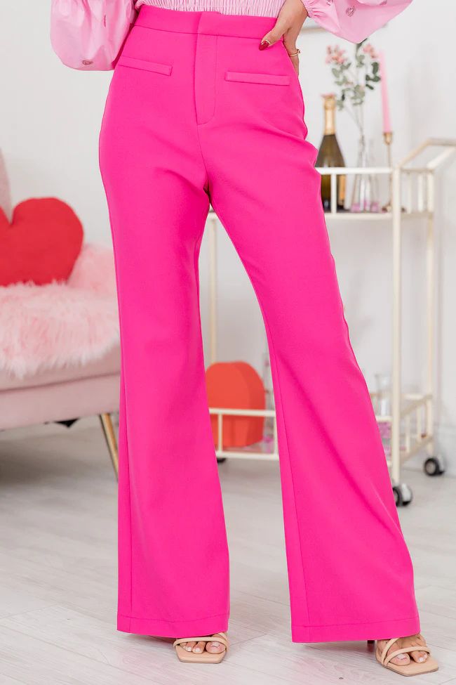 Beyond Romance Pink Flare Trousers | Pink Lily