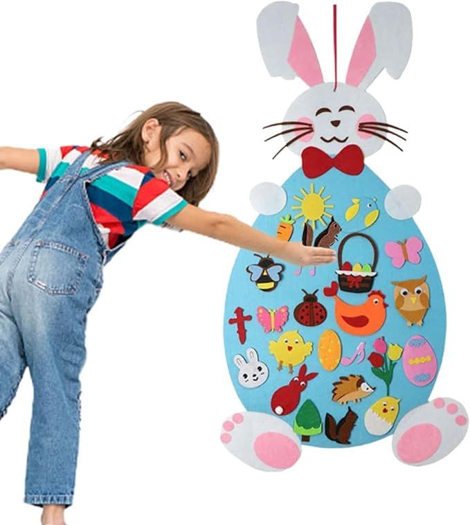 DIY Easter Bunny, Toddler Easter Felt Board Decorations for Home, Kids DIY Rabbit Crafts with Eas... | Amazon (US)
