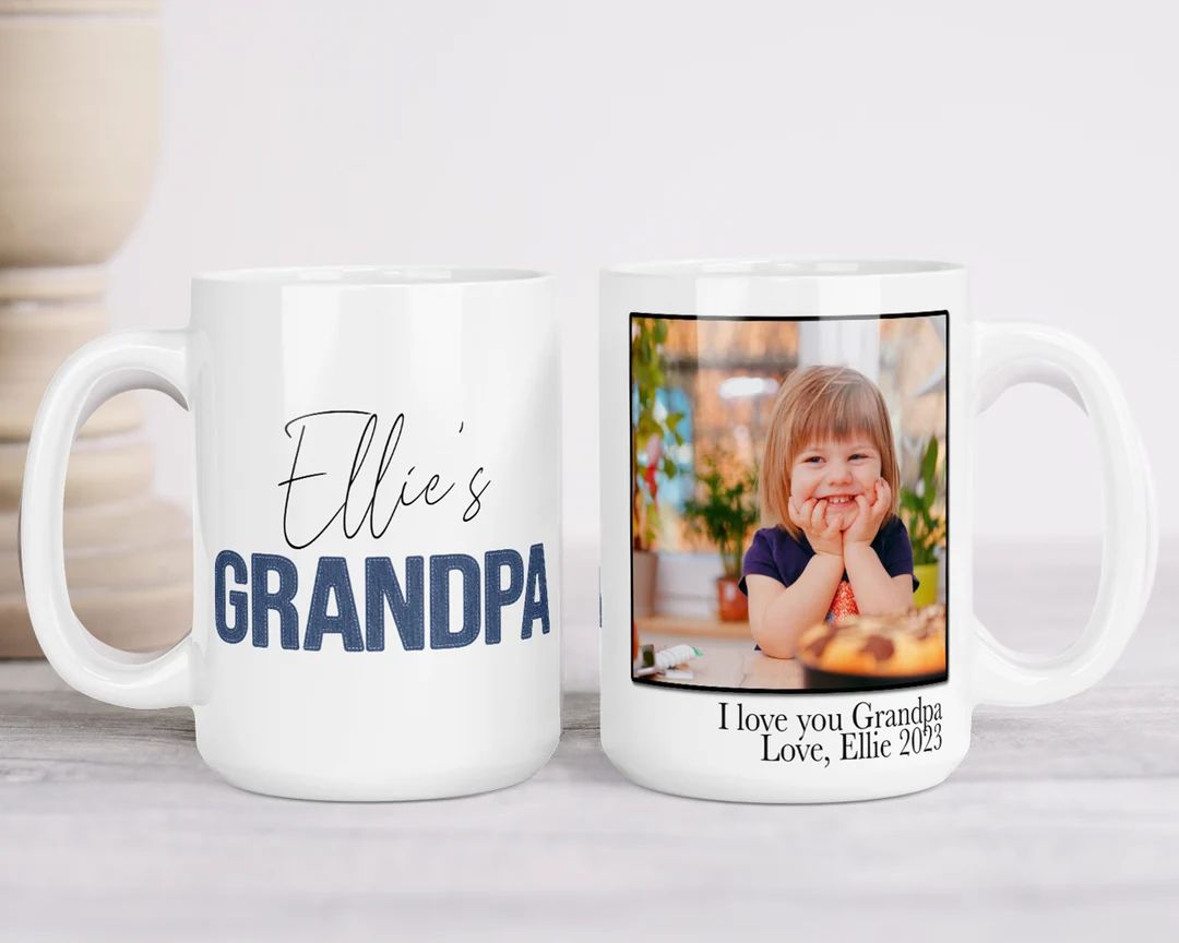 Grandpa Mug Personalized with Photo, Grandpa Father's Day Gift, Grandpa Gift from Grandkids, Gran... | Etsy (US)