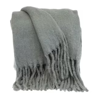 PARKLAND COLLECTION Nagar Transitional Gray 52 in. x 67 in. Woven Handloom Throw Blanket THRE2167... | The Home Depot