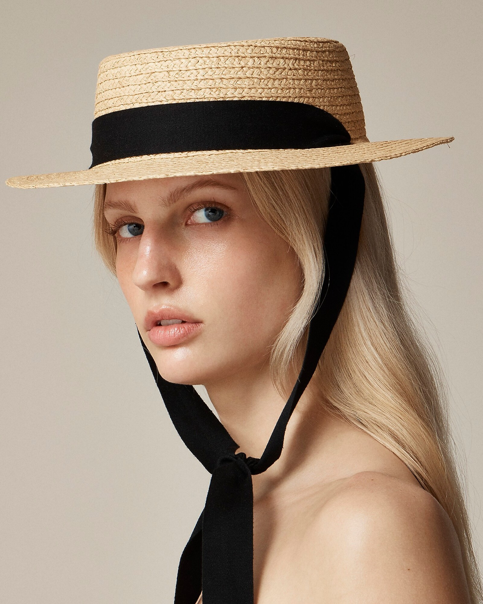 Short-brim boater hat with ribbon | J. Crew US