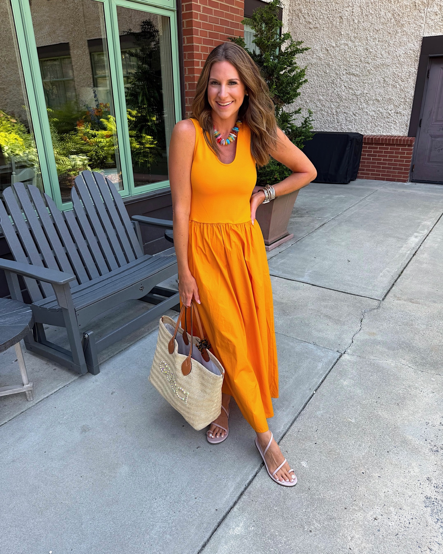 In a small dress, sandals, necklace and accessories- fits tts.

#LTKootd #LTKSeasonal #LTKgrwm