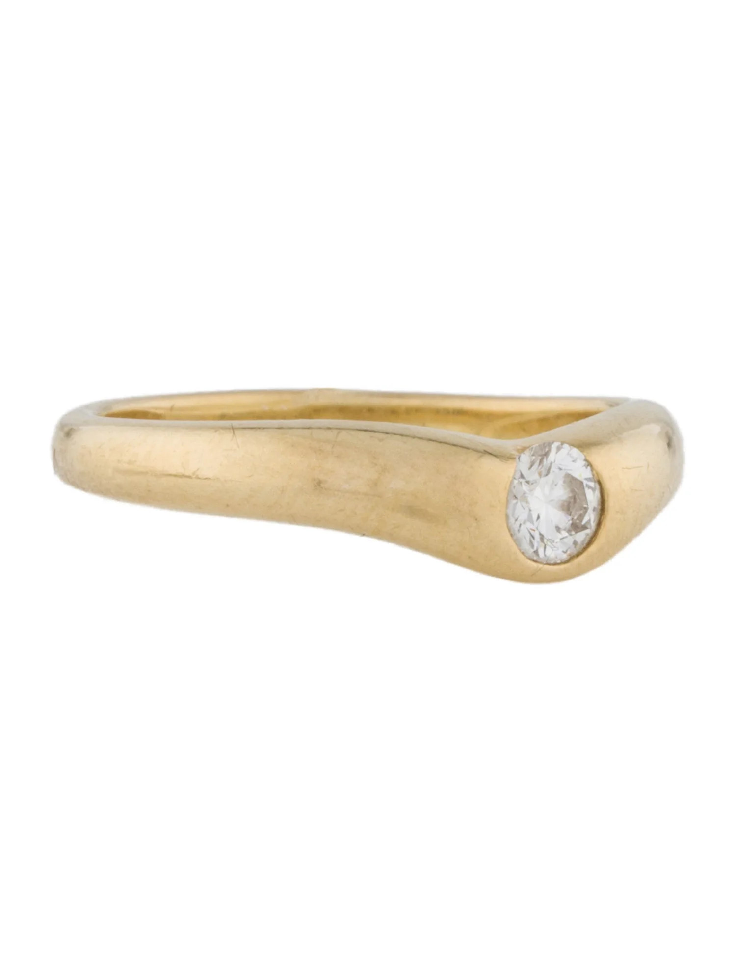 Vintage 18K Diamond Curved Band | The RealReal