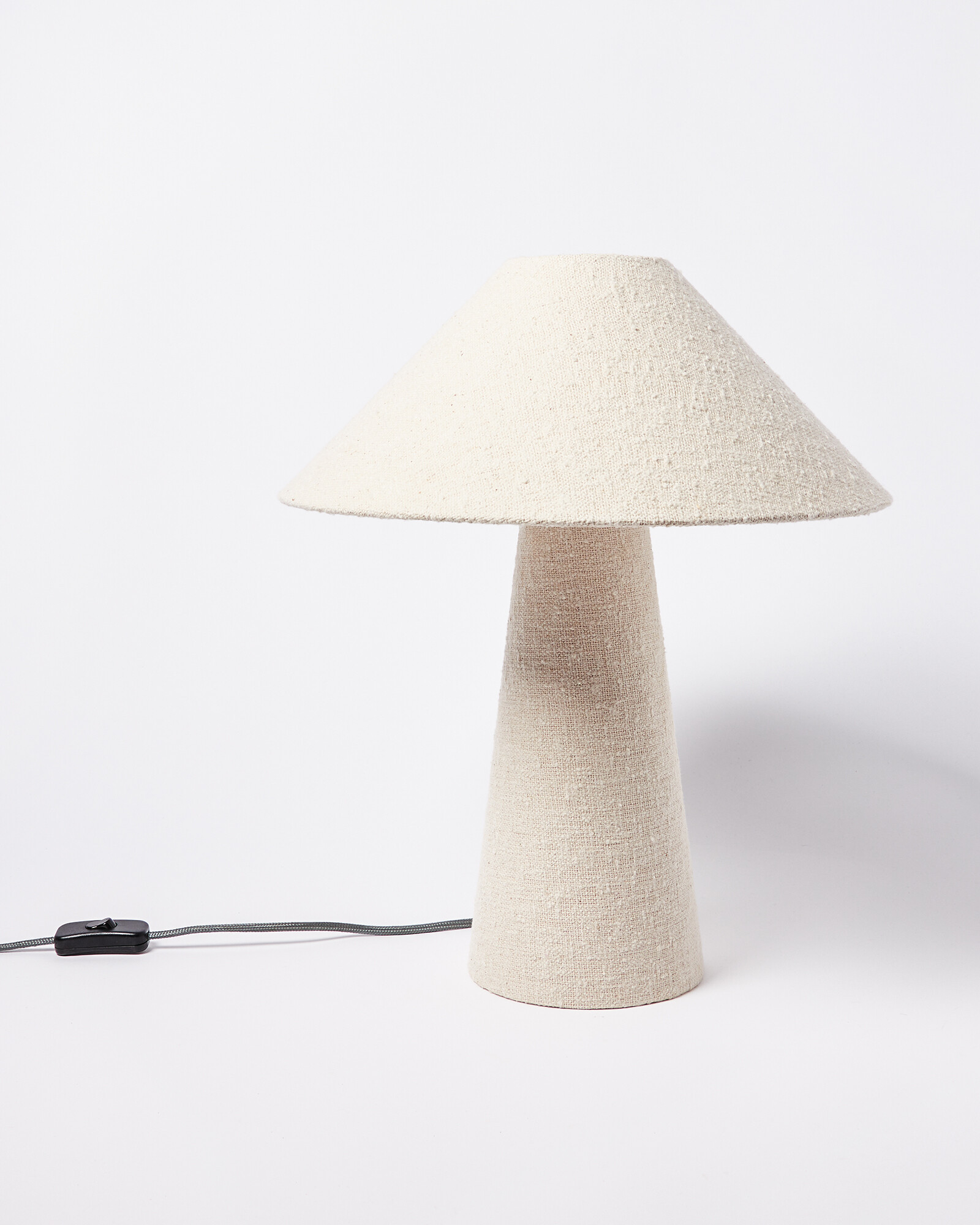 Alma White Boucle Desk & Table Light | Oliver Bonas | Oliver Bonas (Global)