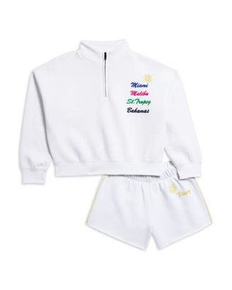 Girls' Destination Quarter Zip Pullover Sweatshirt & Vacay Shorts - Big Kid | Bloomingdale's (AU)