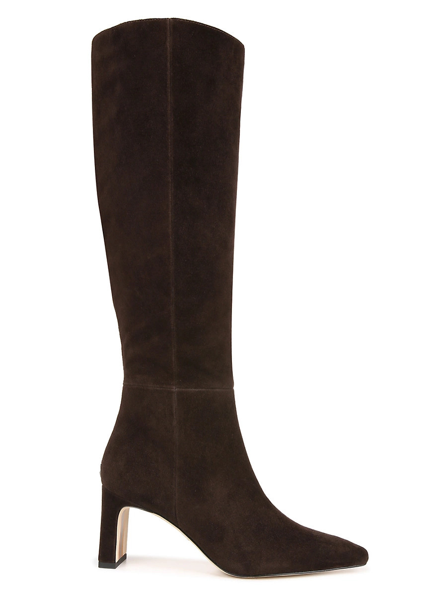 Women's Sylvia 70MM Knee-High Wide-Calf Suede Boots - Chocolate Brown - Size 8 | Saks Fifth Avenue