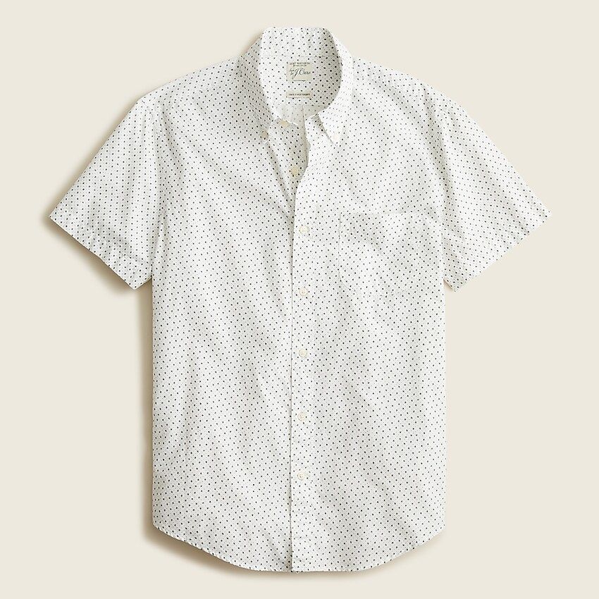 Short-sleeve Secret Wash organic cotton poplin shirt | J.Crew US