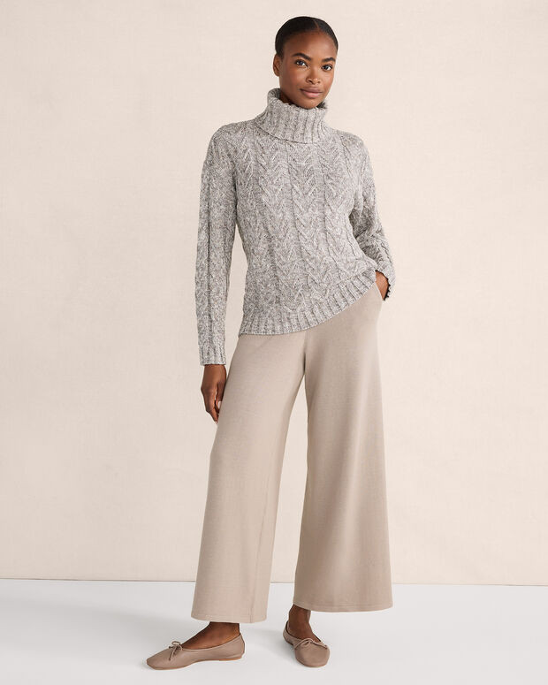 Marled Organic Cotton Cable Knit Turtleneck Sweater | Haven Well Within
