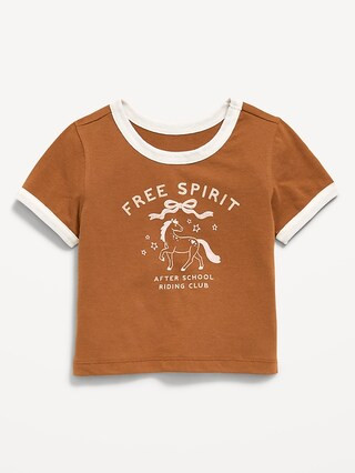 Short-Sleeve Ringer Graphic T-Shirt for Toddler Girls | Old Navy (US)