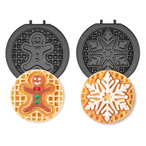 DASH MultiMaker® Mini System Two 4” Nonstick Removable Waffle Plates (Gingerbread & Snowflake)- 2Pc Plate Pack for Waffle Iron & Griddle, Compatible with Dash MultiMaker® Mini System, Nonstick Surface | Amazon (US)