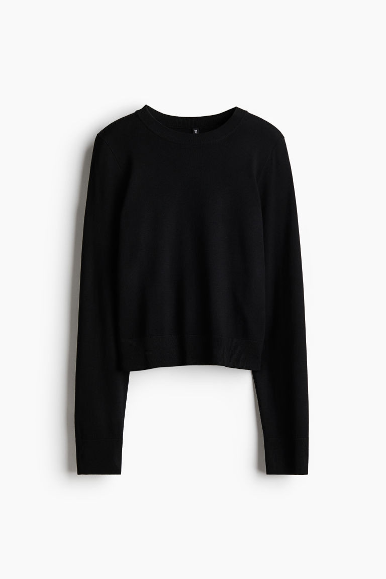 H & M - Fine-Knit Sweater - Black | H&M (US + CA)