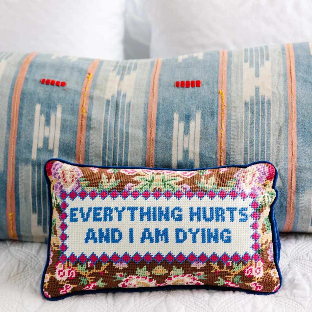 Furbish Studio - Everything Hurts Needlepoint Pillow | Furbish Studio