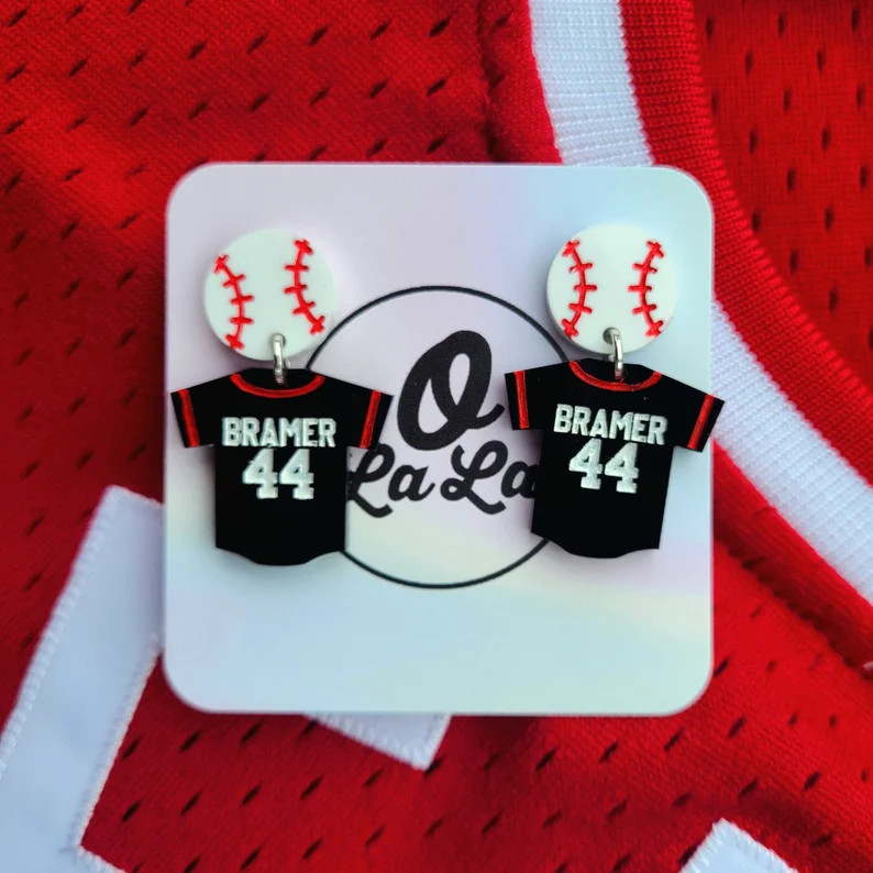 Custom Baseball Jersey Earrings, Tee Ball Earrings | Etsy (Global)