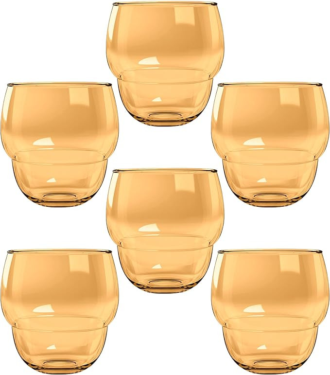 TarHong Stacking Bubble Tumbler, Premium Plastic, Indoor/Outdoor 14 Ounces, Set of 6, Cobalt Blue | Amazon (US)