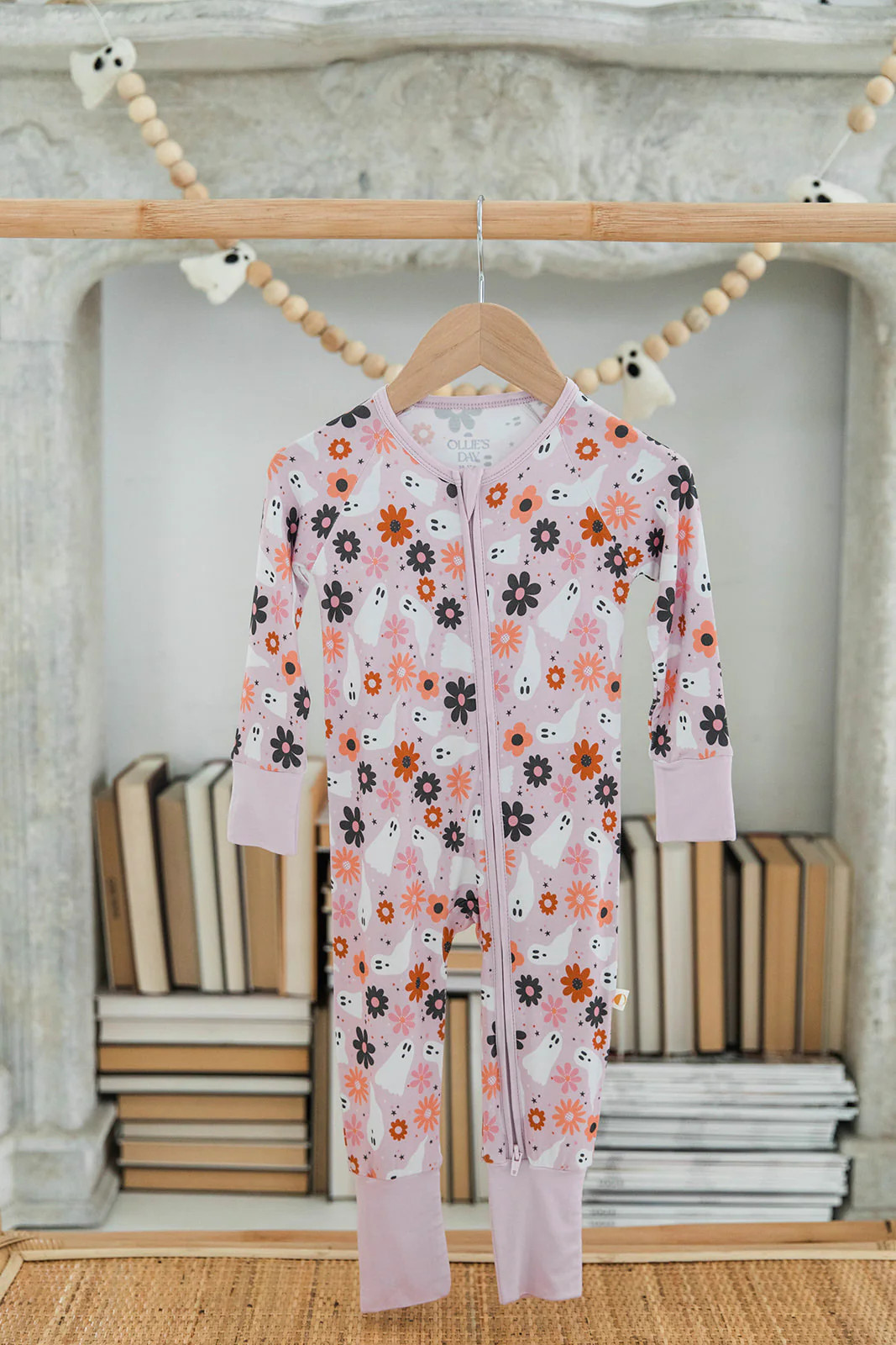 Ghouls and Flowers Zippered Romper | Halloween Loungewear for Baby + Kids | Ollie's Day