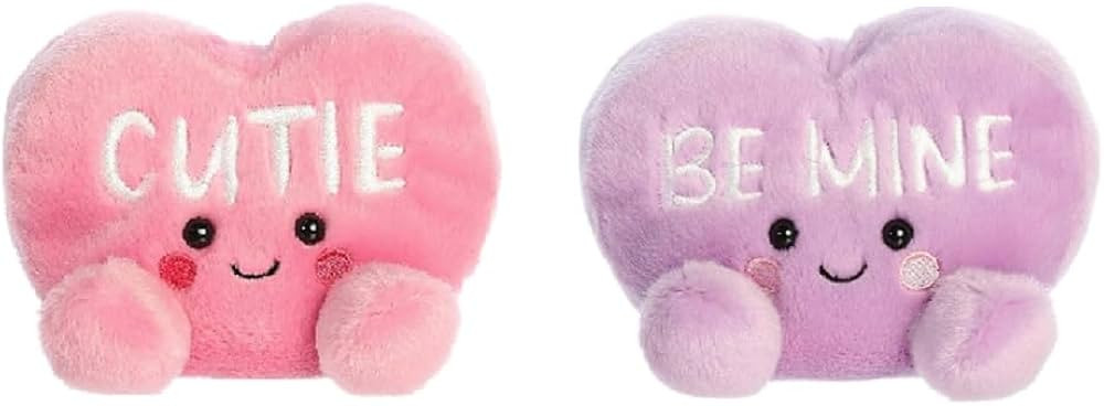 Aurora Valentine Candy Heart Palm Pals 5" Plush 2 Pc Bundle, Be Mine and Cutie | Amazon (US)