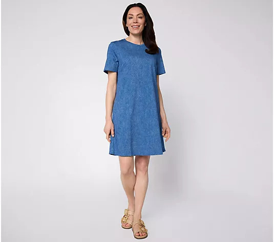 Luxe by Aimee Kestenberg Regular Printed A-Line Tee Shirt Dress - QVC.com | QVC