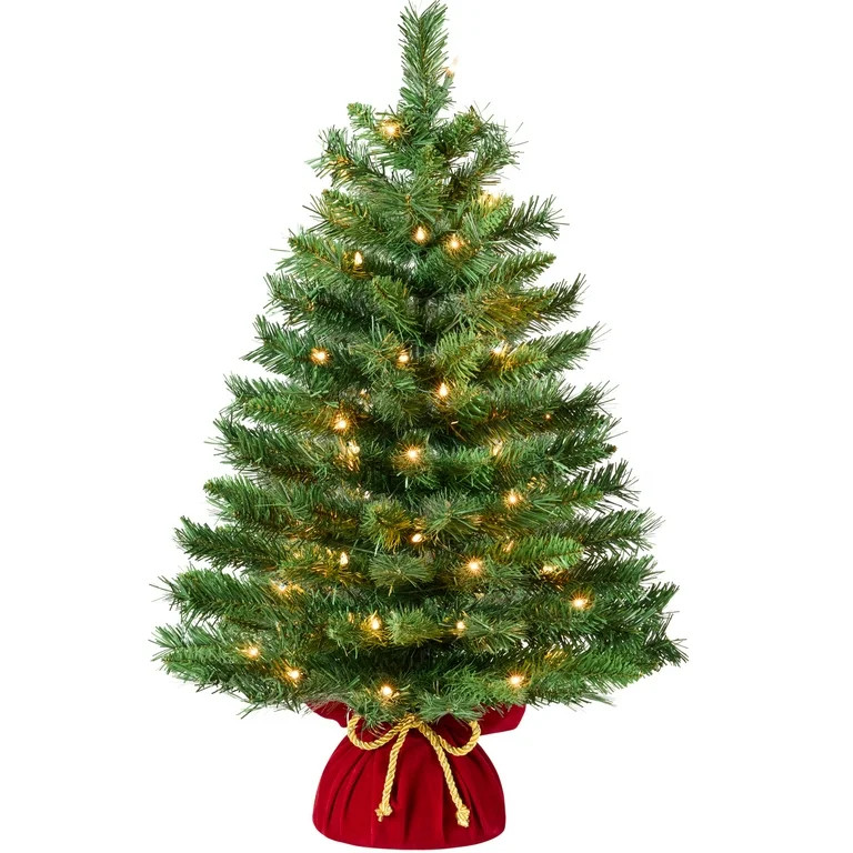 Best Choice Products Pre-Lit 24inch Tabletop Christmas Tree, Small Holiday Artificial Desktop Dé... | Walmart (US)
