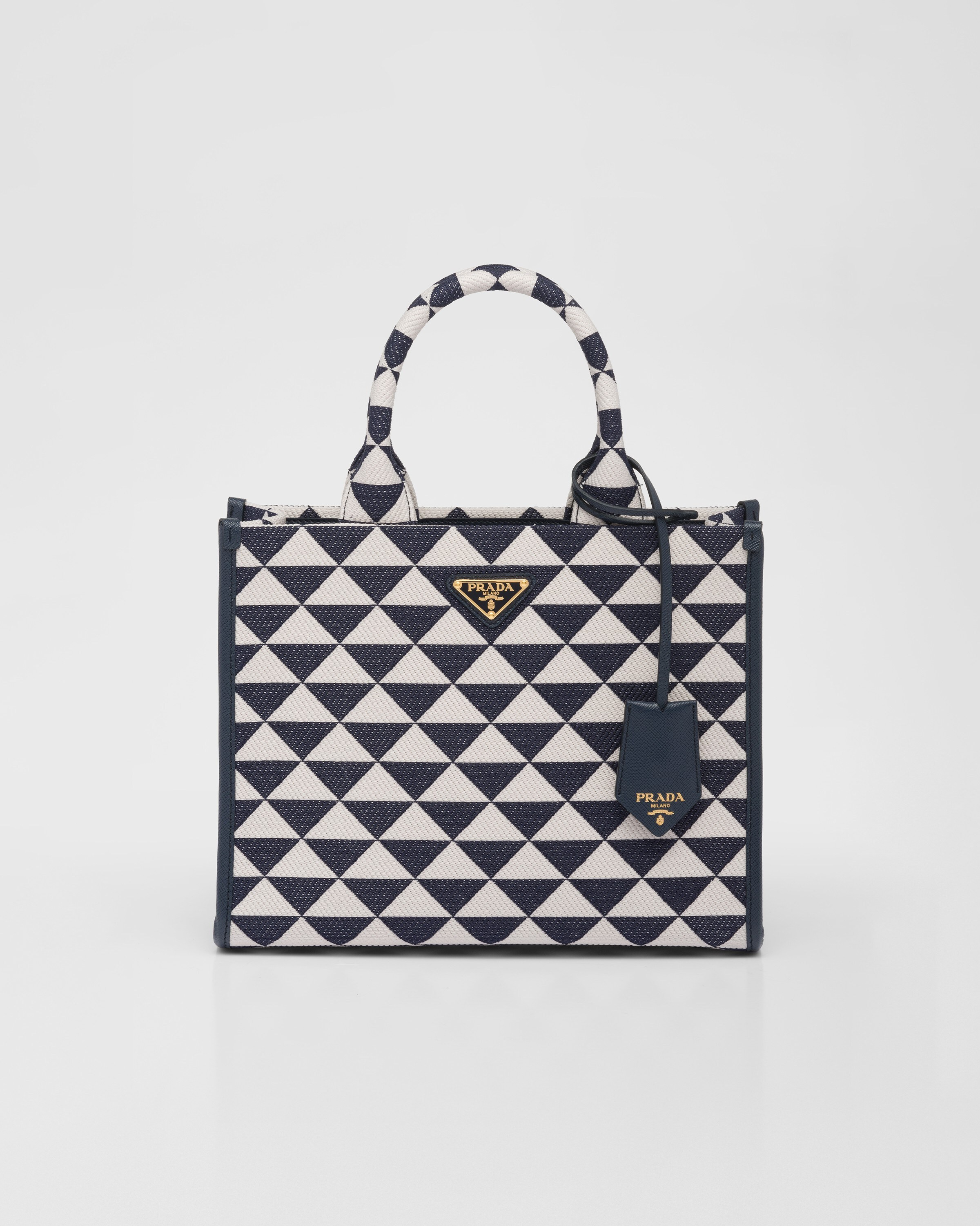 Small Prada Symbole embroidered fabric handbag | Prada US