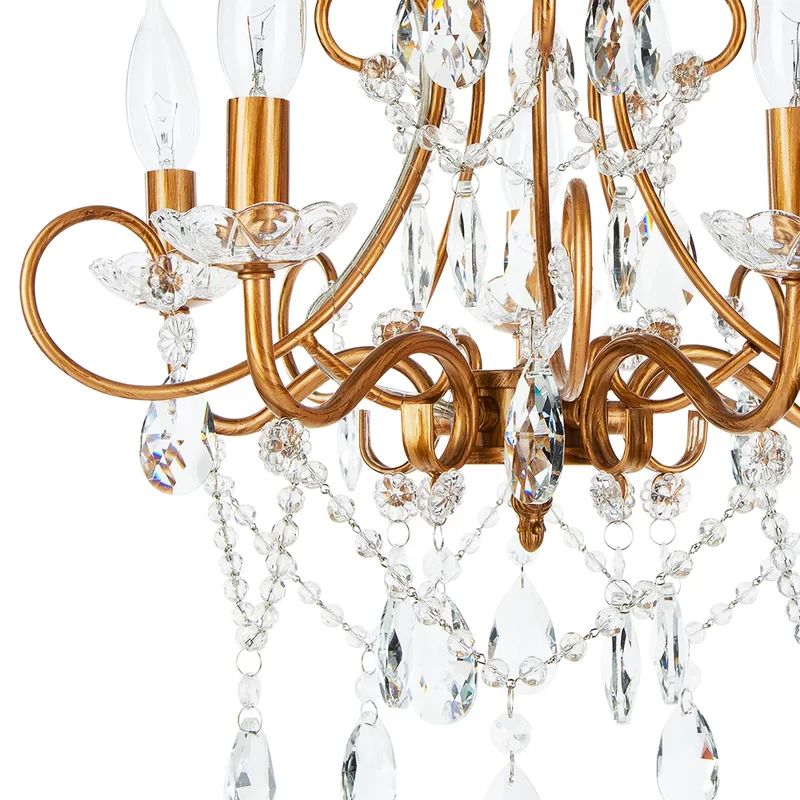 Blanchette 5 - Light Candle Style Classic Chandelier with Crystal Accents | Wayfair North America